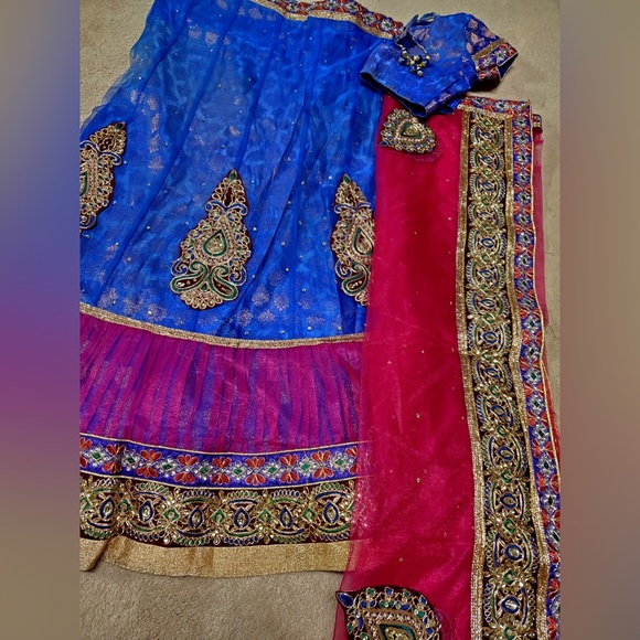 Blue lehenga with blouse - Picture 1 of 3